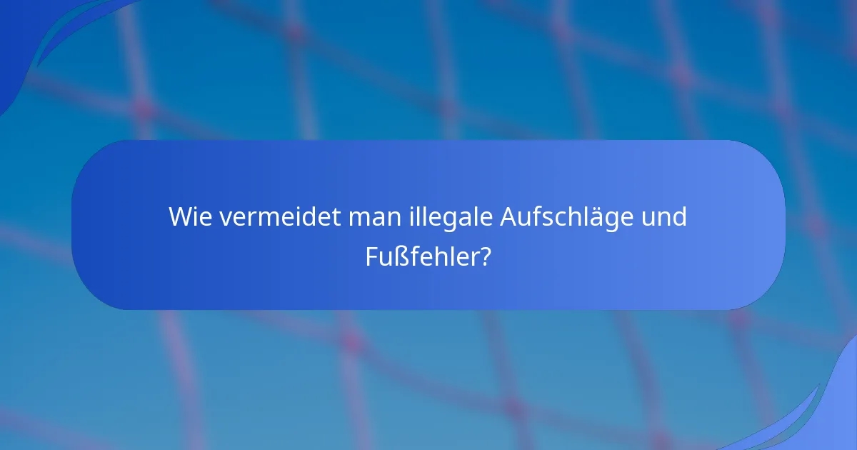 Wie vermeidet man illegale Aufschläge und Fußfehler?
